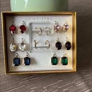 Unwritten Gold and Multicolor Interchangeable Earrings Set